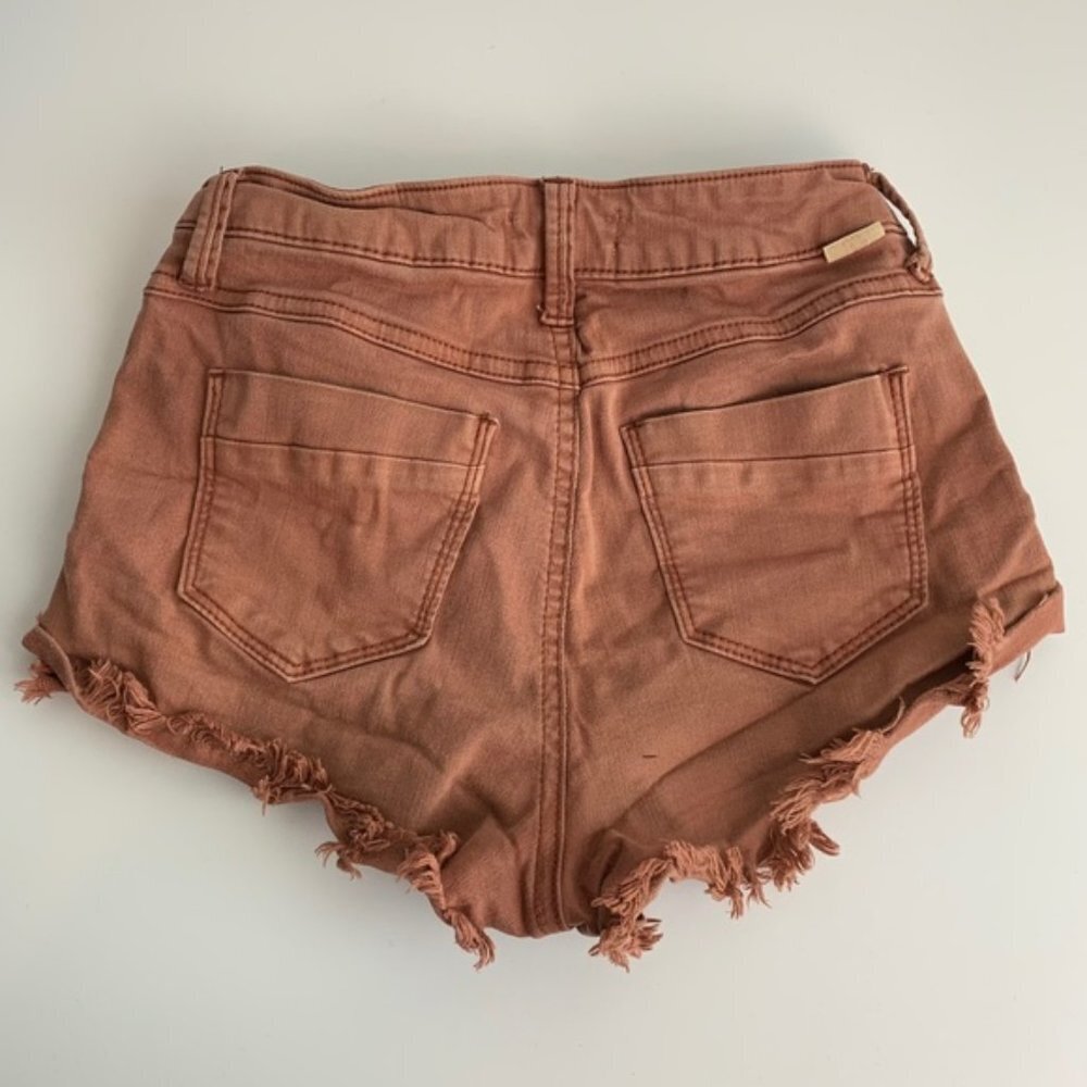 Sky & Sparrow Rust Distressed Shorts - Picture 2 of 5